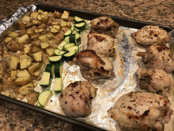 Sheet Pan Lemon & Rosemary Chicken Finished